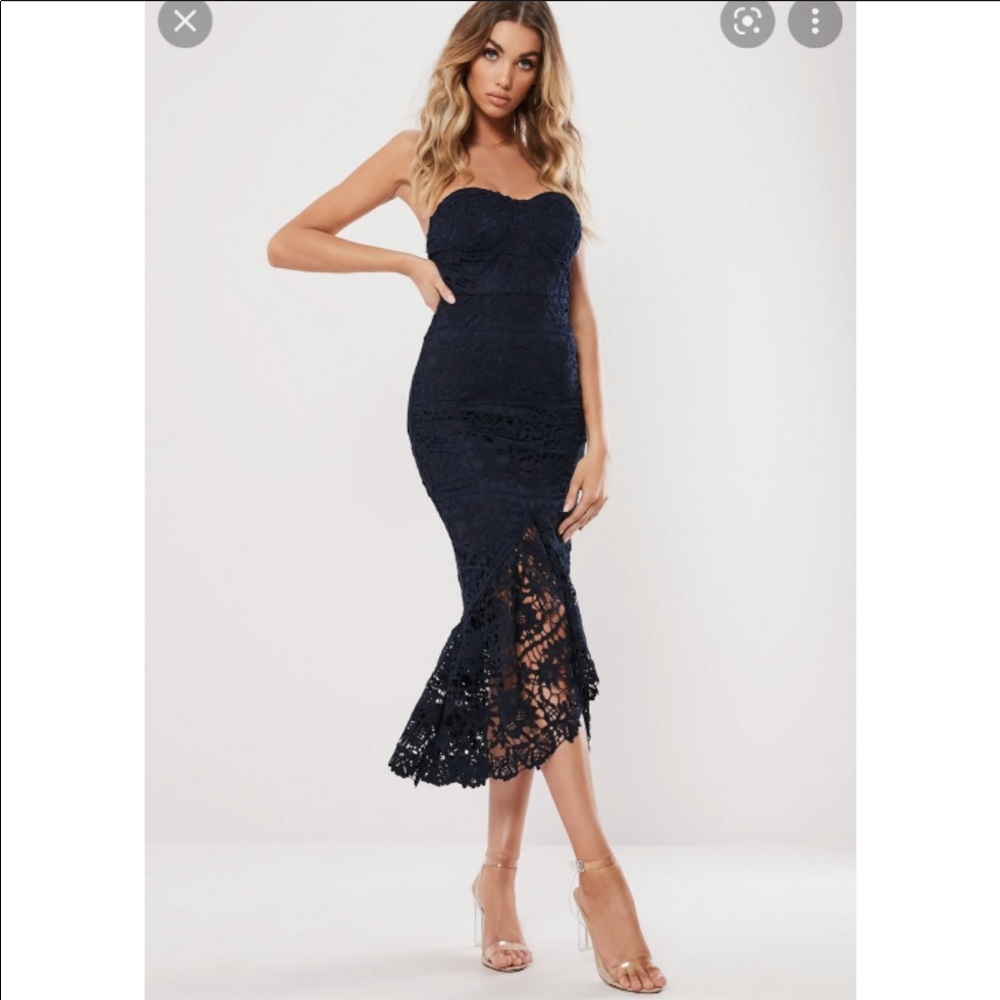 Missguided Lace Fishtail Dress
